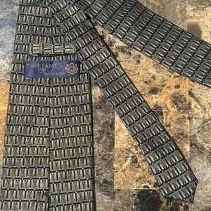 Tom James Black and Gold Men's Tie